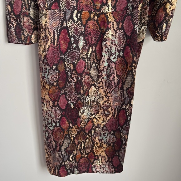 NEW REBECCA TAYLOR Snakeskin Print Silk Wrap Dress 12 - Picture 12 of 16